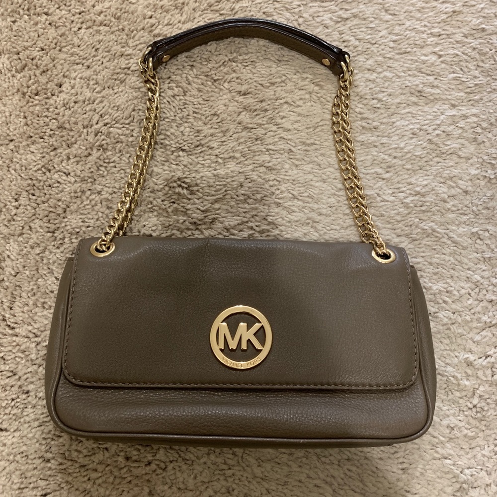 Michael Kors Leather Top Flap Shoulder Bag